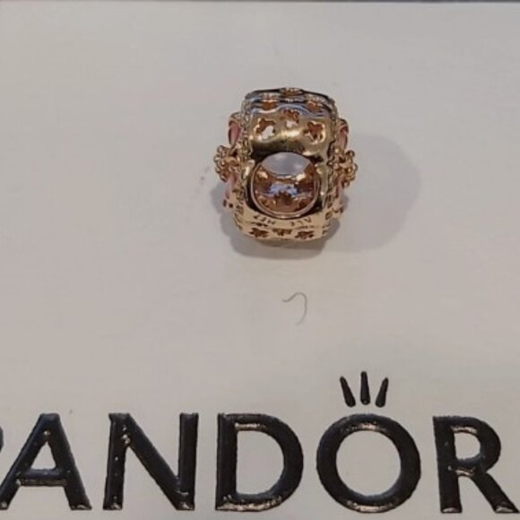 Auth PANDORA *Country Edition RARE* Pink Sparkling Peach Blossom Flower 788079CZ - Picture 7 of 11